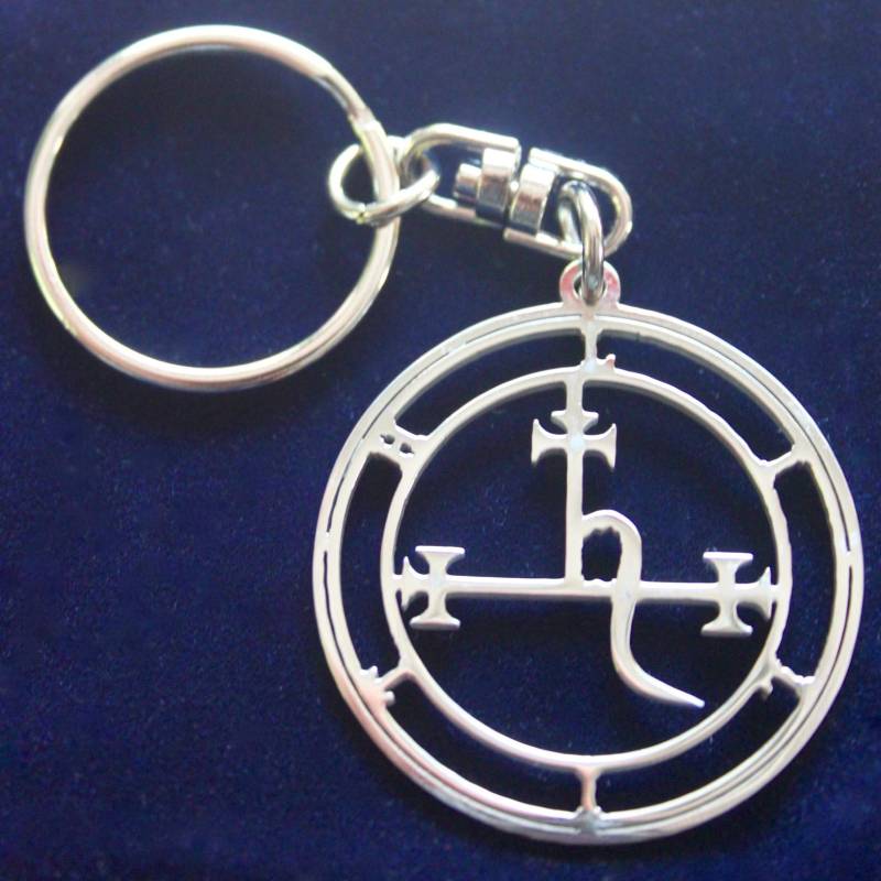 SWORLDesigns Lilith Dämon Sigil Goetia Kleineres Siegel von Solomon Schlüsselanhänger mit Geschenkbeutel (Durchmesser des Anhängers 4cm) von SWORLDesigns