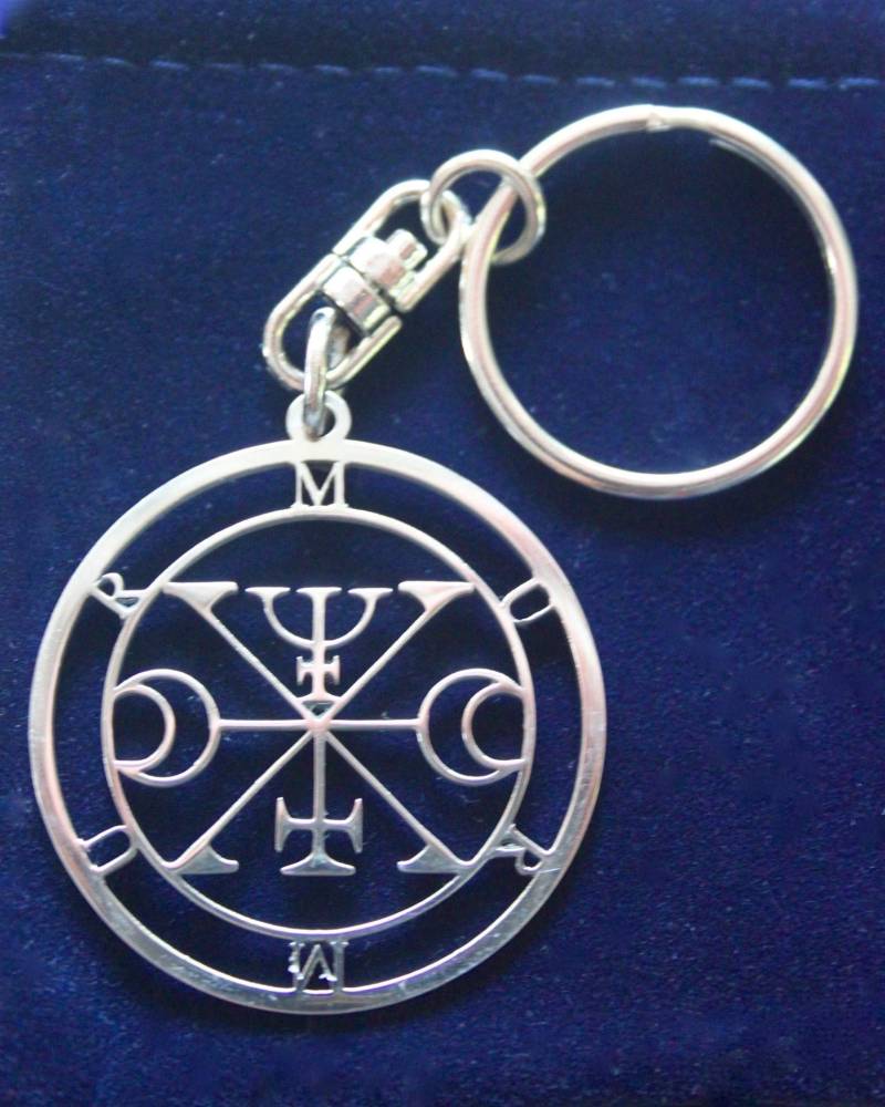 SWORLDesigns Murmur Dämon Sigil Goetia Kleineres Siegel von Solomon Schlüsselanhänger mit Geschenkbeutel (Durchmesser des Anhängers 4cm) von SWORLDesigns