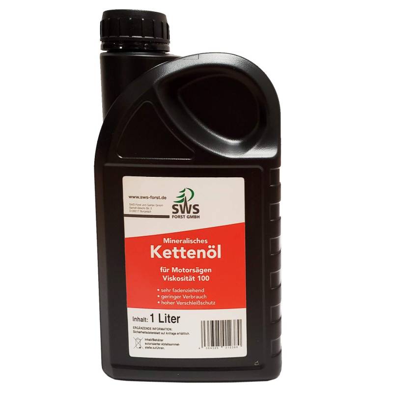 SWS Forst GmbH SUPER-OIL Kettenöl Sägekettenöl mit Haftzusatz für Kettensägen Führungsschienen und Sägeketten (1 Liter) von SWS FORST GMBH