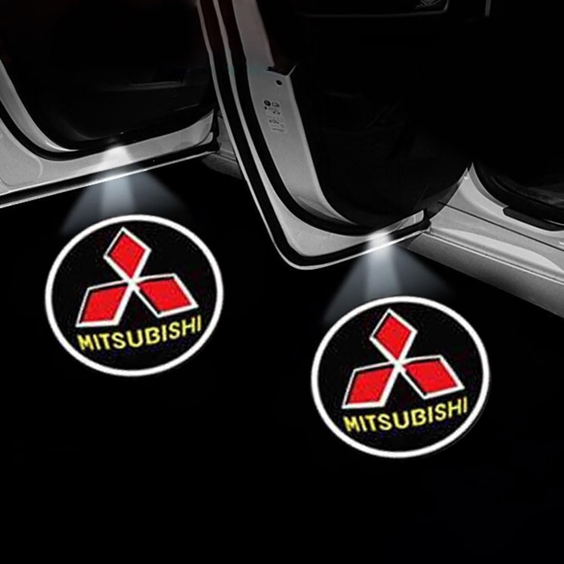 SWSKJELE Autotür Licht Projektor Türbeleuchtung für Mitsubishi Cross/Outlander/L200/Pajero,LED Schatten Willkommen Autotür Türbeleuchtung Zubehör,4pcs von SWSKJELE