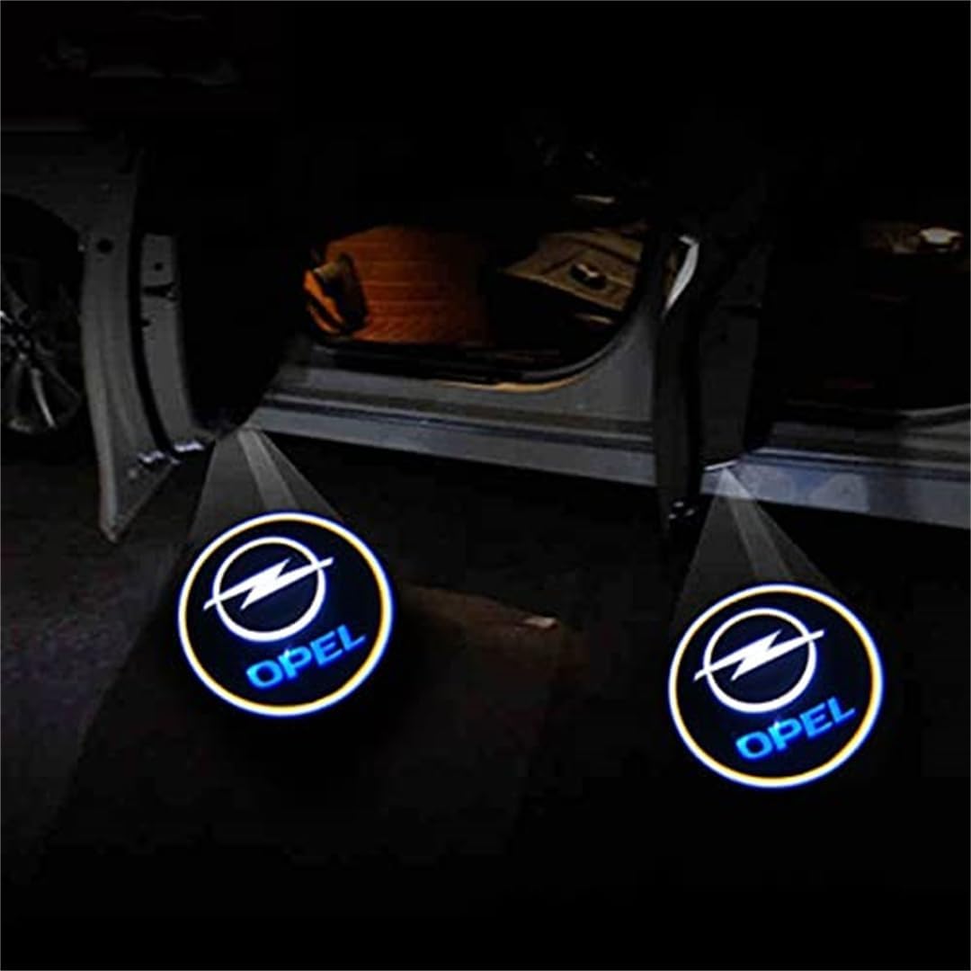 SWSKJELE Autotür Licht Projektor Türbeleuchtung für Opel Astra H G J Insignia Zafira B Corsa D Vectra C,LED Schatten Willkommen Autotür Türbeleuchtung Zubehör,4pcs von SWSKJELE