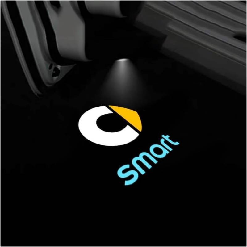 SWSKJELE Autotür Licht Projektor Türbeleuchtung für Smart forfour fortwo,LED Schatten Willkommen Autotür Türbeleuchtung Zubehör,4pcs von SWSKJELE