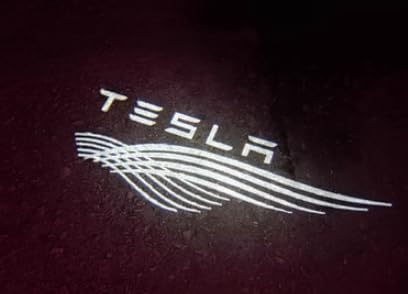 SWSKJELE Autotür Licht Projektor Türbeleuchtung für Tesla Model 3/Y/S/X,LED Schatten Willkommen Autotür Türbeleuchtung Zubehör,2pcs von SWSKJELE