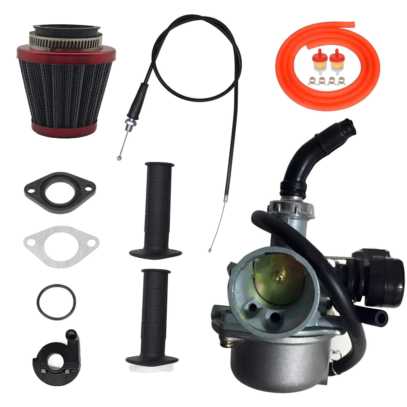 PZ19 Vergaser-Set, 19 mm Vergaser, Luftfilter, Ersatz, 32 mm, Luftfilter, Gaszug-Set für 50 cc, 70 cc, 110 cc, 125 cc, 4-Takt-Tao-Tao-Kühler von SWTHM