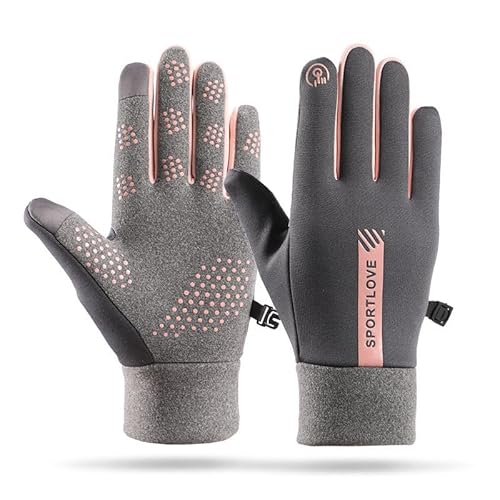 SWZEC FROSTFIT - Thermo ArcticTouch | Thermische wasserdichte Handschuhe - Nivora (Grau Rosa - Frau,Einheitsgröße) von SWZEC