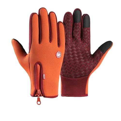 SWZEC FROSTFIT - Thermo Handschuhe perfekt für jedes Abenteuer.Doppelschichtverdickung - Thermo-profis (Orange,L) von SWZEC