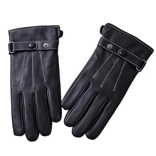 SWZEC WOLFF Damen Lederhandschuhe | Schaffell Handschuhe fürs Fahren (L,Schwarz) von SWZEC