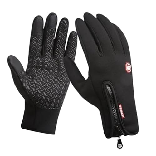 SWZEC Wokiee Warme Winddichte Wasserdichte Touchscreen Handschuhe Unisex (Samt-Schwarz,L) von SWZEC