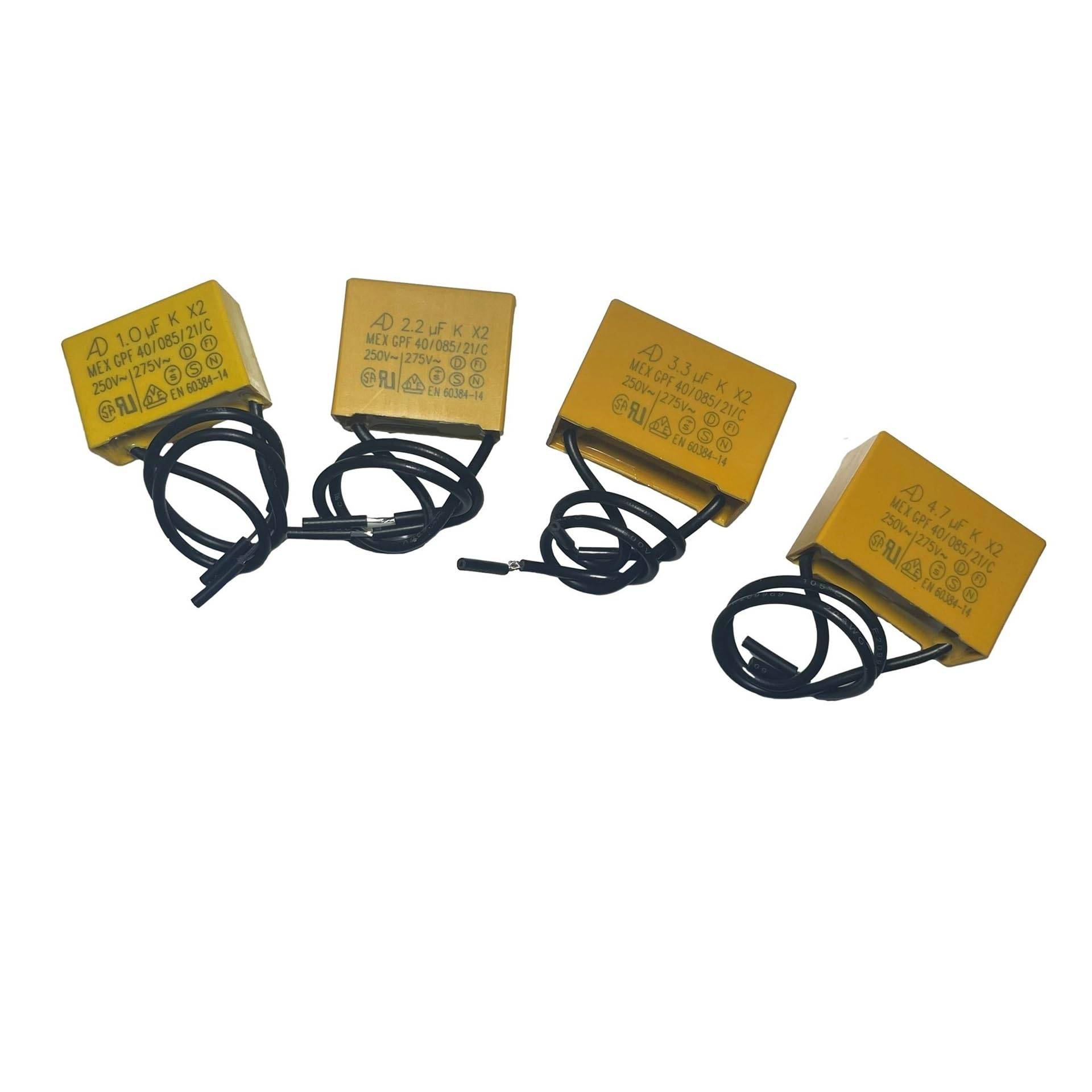 SXAGOAJCS AD K X2 capacitance Tape line 1uF 2.2uF 3.3uF 4.7uF 250V-275V Housing Flexible wire Capacitor (3.3UF 10PCS) von SXAGOAJCS
