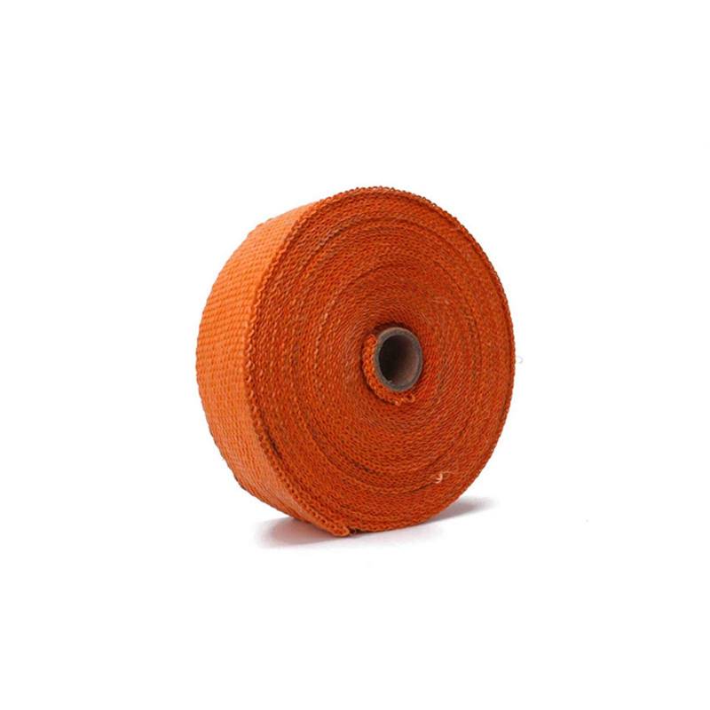 Hitzeschutzband Universal Motorrad Mitbrügter Turbo-Krümmer Wärmeabgas Thermisches Wickelband Edelstahlbindungen 1,5mm * 25mm * 5m Auspuff Hitzeschutzband (Color : Orange) von SXCXYG