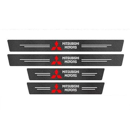 Auto Einstiegsleisten Schutz für Mitsubishi Colt Z30 2004-2012, Türschweller Aufkleber Lackschutzfolie Einstiegsleisten Türschweller Kohlefaser Anti-Kratz mit Logo Zubehör,4PCS von SXDZHK