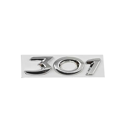 Auto Emblem Aufkleber für Peugeot 207 2006-2012, Badge Aufkleber Emblem Badge Auto Sticker Abziehbild Buchstaben Kofferraum Aufkleber Selbstklebend Tuning Zubehör,Silver-301 von SXDZHK