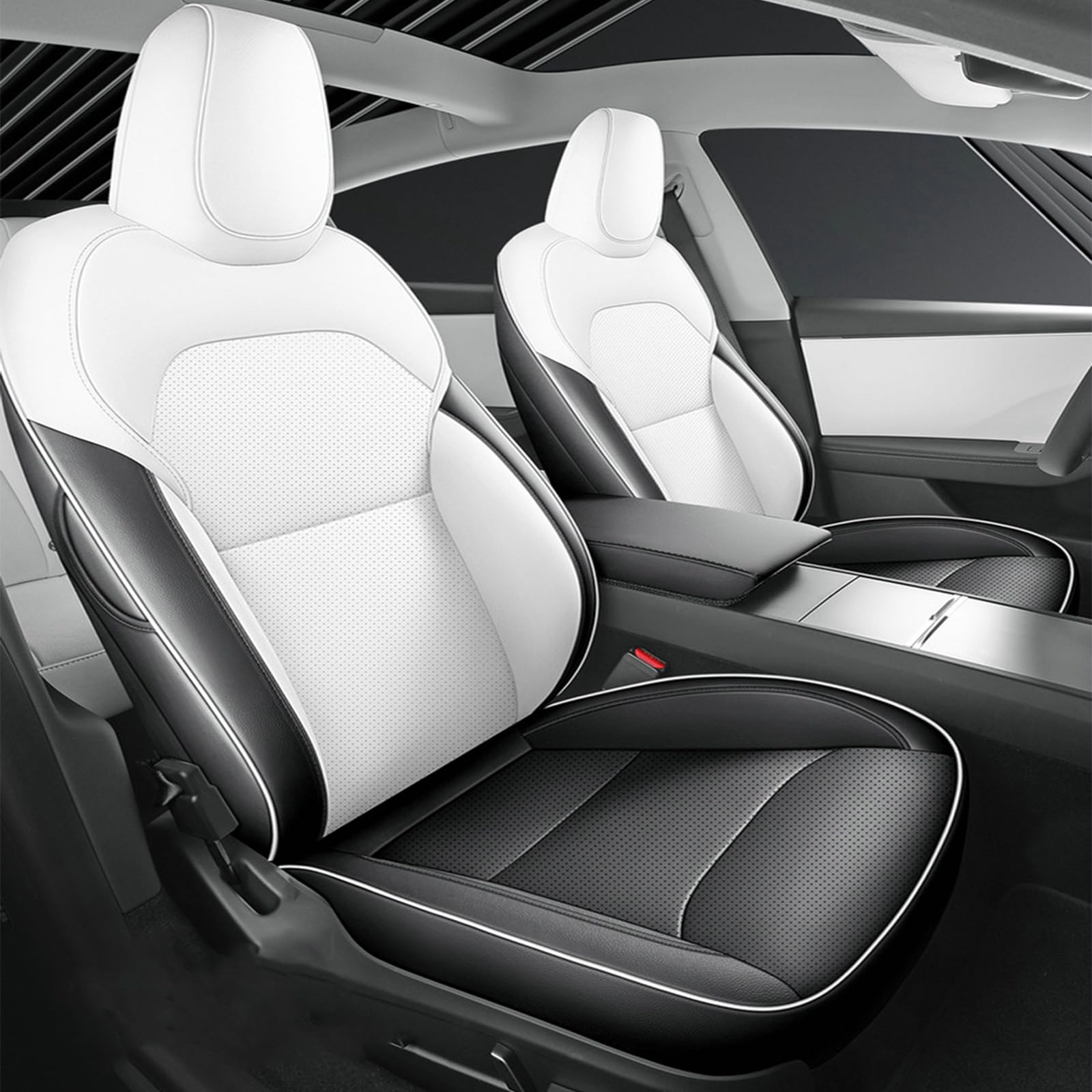 SXET Autositzbezüge Set Kompatibel mit Tesla Model 3 (2017-2024),Atmungsaktiv Stilvolles Autositzbezug Schonbezug Sitzbezug für das Auto, Komfortabel Autositzschoner Geeignet für die Vordersitze von SXET