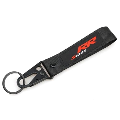 Motorrad Schlüsselanhänger Motorradzubehör Stickerei Keychain Schlüsselanhänger Kette Schlüsselanhänger Für B-MW S1000RR 2009-2019 2020 2021 2022 (Farbe : Schwarz, Size : 1) von SXHM