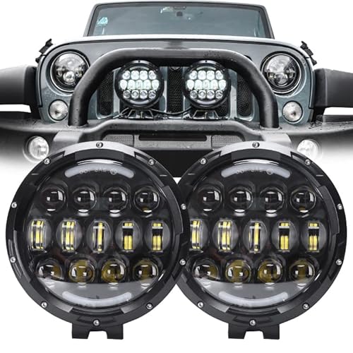 7 Zoll 105 W 2 STÜCKE LED-Scheinwerfer Fern- / Abblendlicht Arbeitsscheinwerfer Scheinwerfer Fahrscheinwerfer Zusatzscheinwerfer für Offroad, SUV, LKW, Ingenieurfahrzeuge, Bagger, 4x4, Feuerwehrauto von SXMA