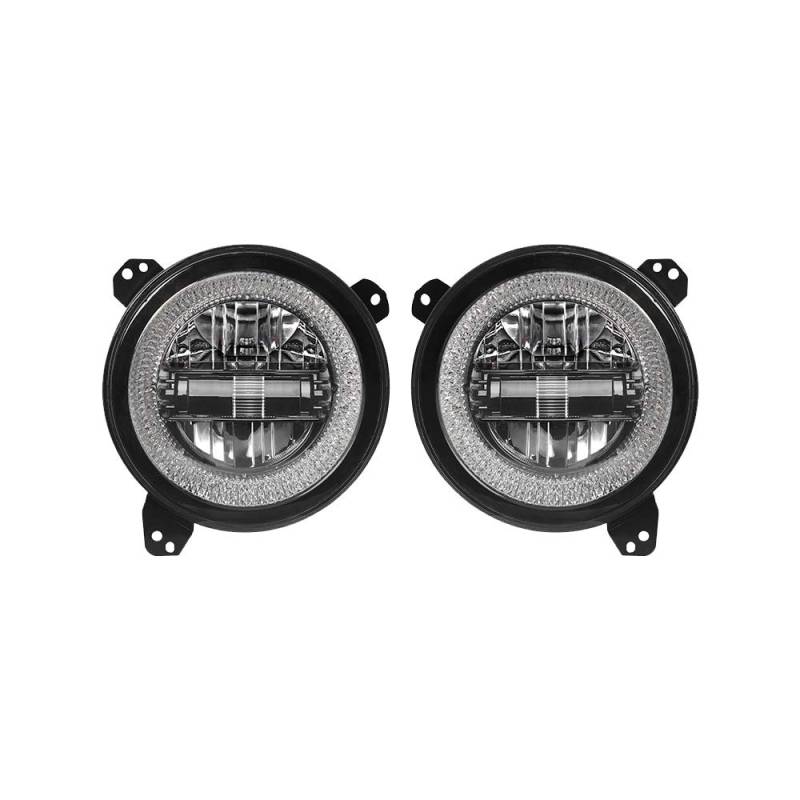 SXMA JL1169 Frontscheinwerfer mit RGB-Ring, Aluminiumlegierung, für JL Wra ngler ab 2018 von SXMA