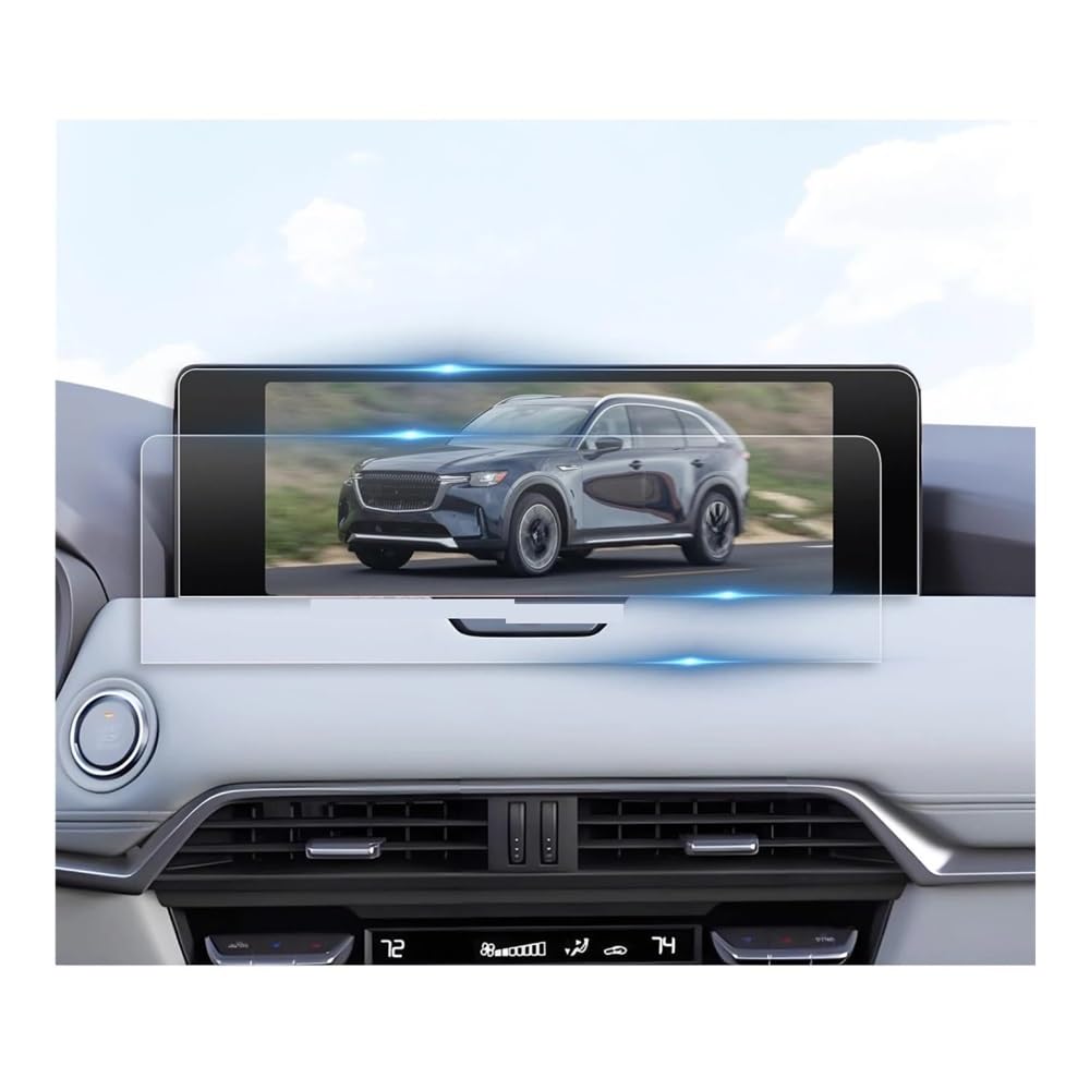 Displayschutzfolie Auto Navi Folie 2PCS PET Schutz Für Mazda CX-90 CX90 2024 Ohne Loch Auto 12,3 Zoll GPS Schutz Bildschirm Anti-Scratch Film von SXNUCD