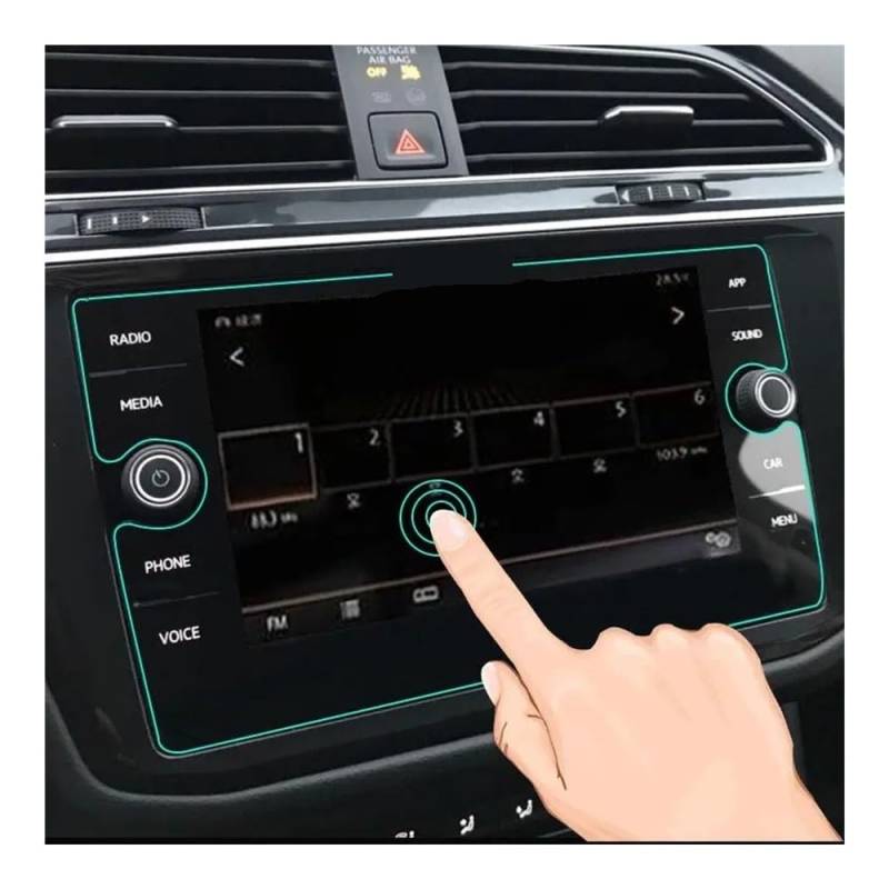 Displayschutzfolie Auto Navi Folie 8 Zoll Für Tiguan Für Atlas Gehärtetes Glas Auto Navigation Screen Protector Touch Display Film Schutz von SXNUCD