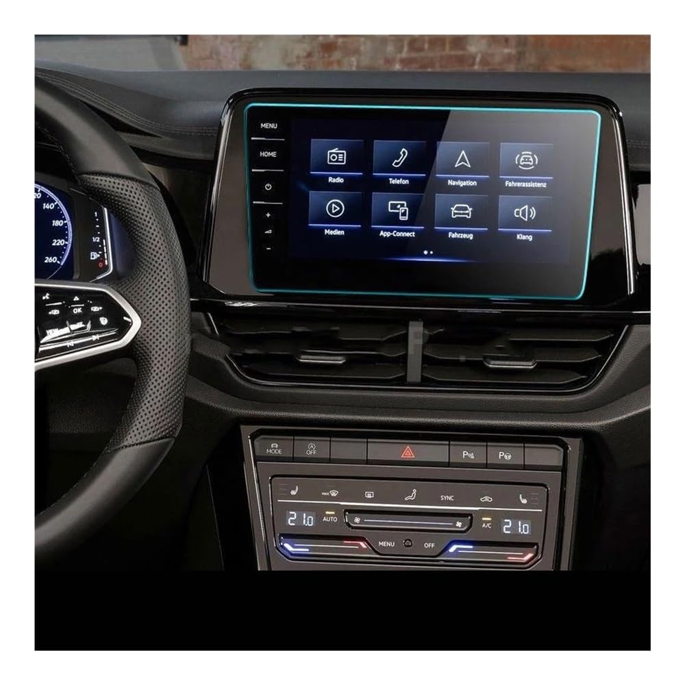 Displayschutzfolie Auto Navi Folie Auto Displayschutzfolie Für T-ROC 2022 8 9 Zoll Auto GPS-Navigation Gehärtetes Glas Display-schutzfolie Aufkleber von SXNUCD