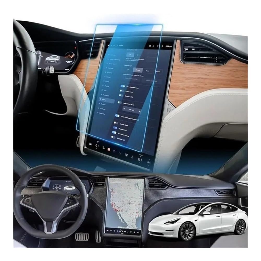 Displayschutzfolie Auto Navi Folie Displayschutzfolie Aus Gehärtetem Glas Für Model S X 17 Zoll, Auto-GPS-Navigationsradio, Kratzfestes Zubehör von SXNUCD