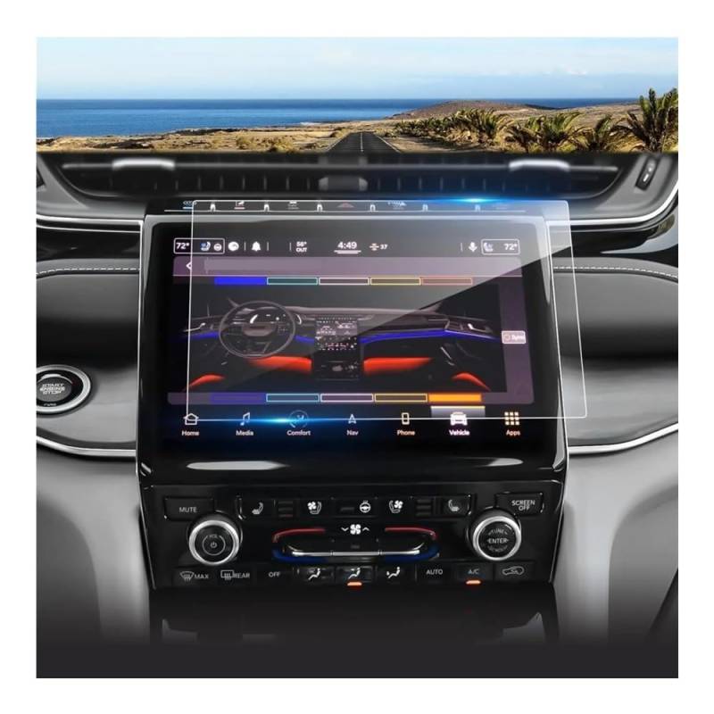 Displayschutzfolie Auto Navi Folie Für Grand Für Cherokee L 2021-2024 10,1 Zoll Auto Touchscreen Navigation GPS Schutz Gehärtetem Glas Film von SXNUCD