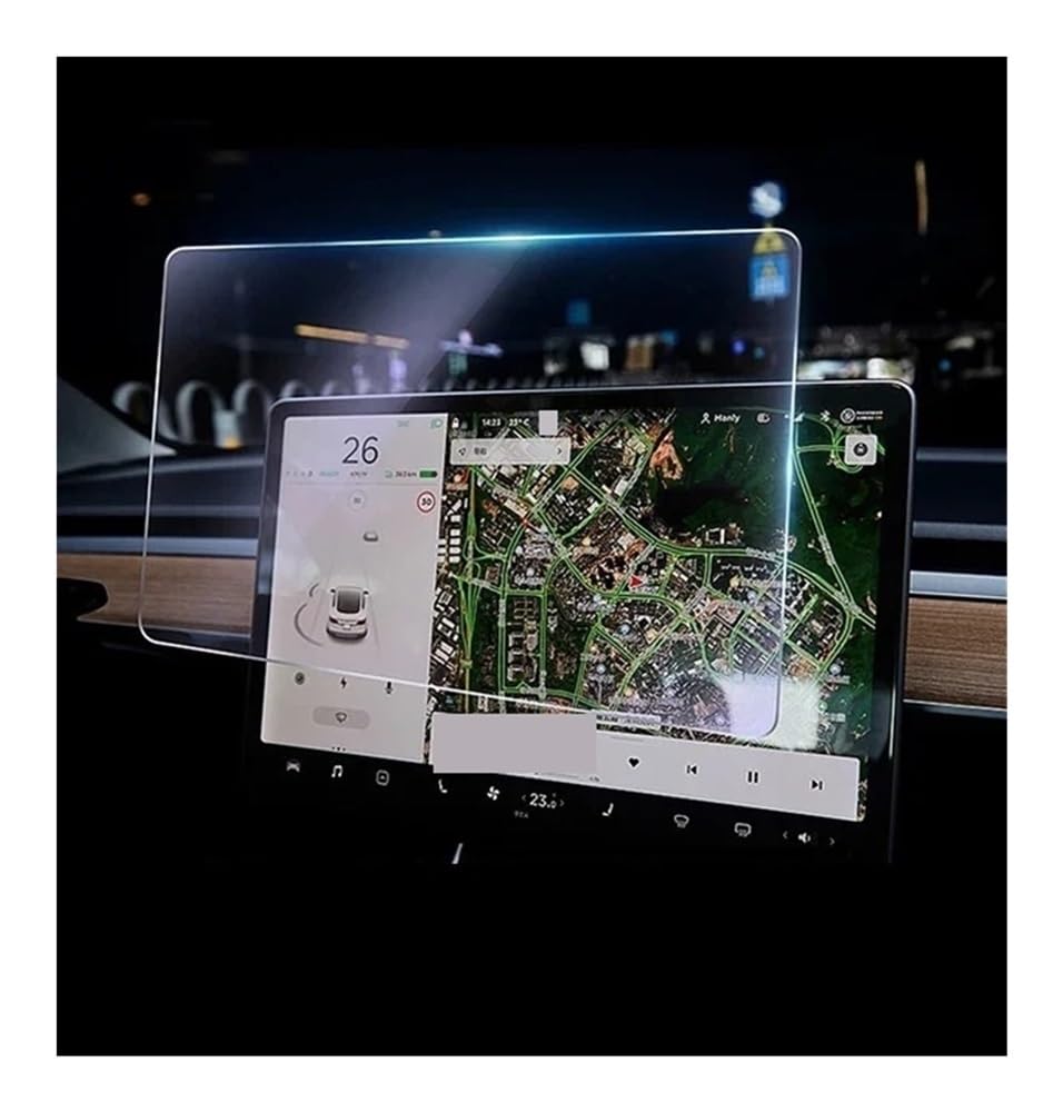 Displayschutzfolie Auto Navi Folie Für Model 3 Y Auto Navigation Screen Protector Center Control Screen Glas Film Gehärtetes Glas Schutz Film von SXNUCD