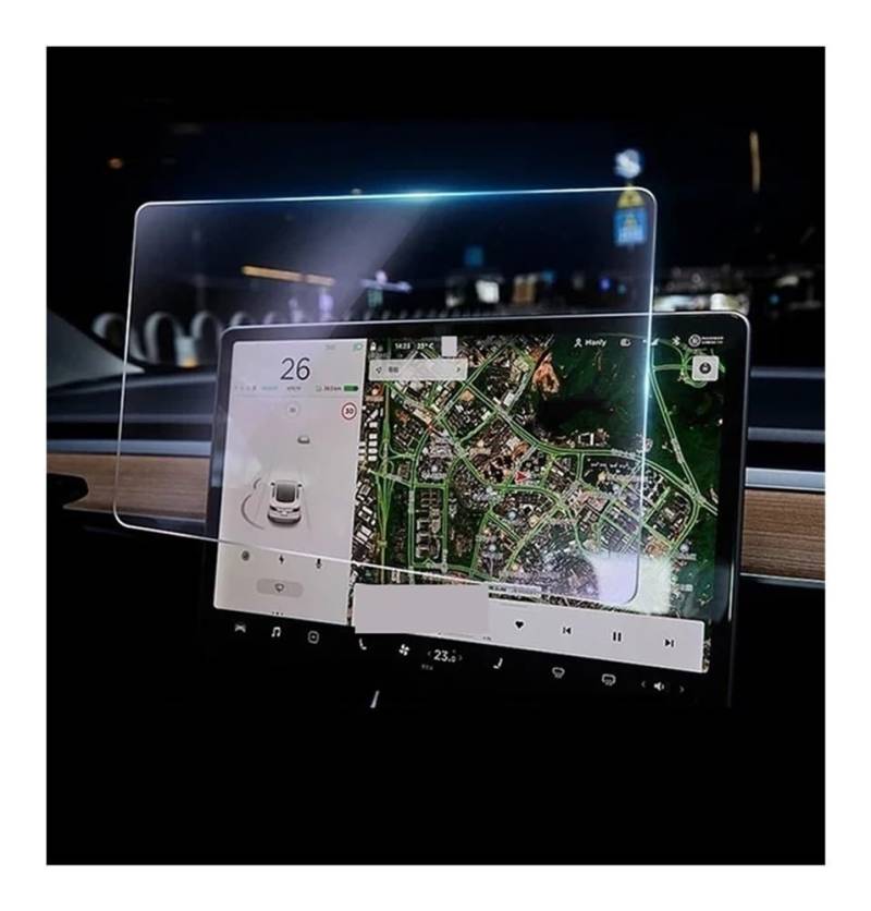 Displayschutzfolie Auto Navi Folie Für Model 3 Y Auto Navigation Screen Protector Center Control Screen Glas Film Gehärtetes Glas Schutz Film von SXNUCD