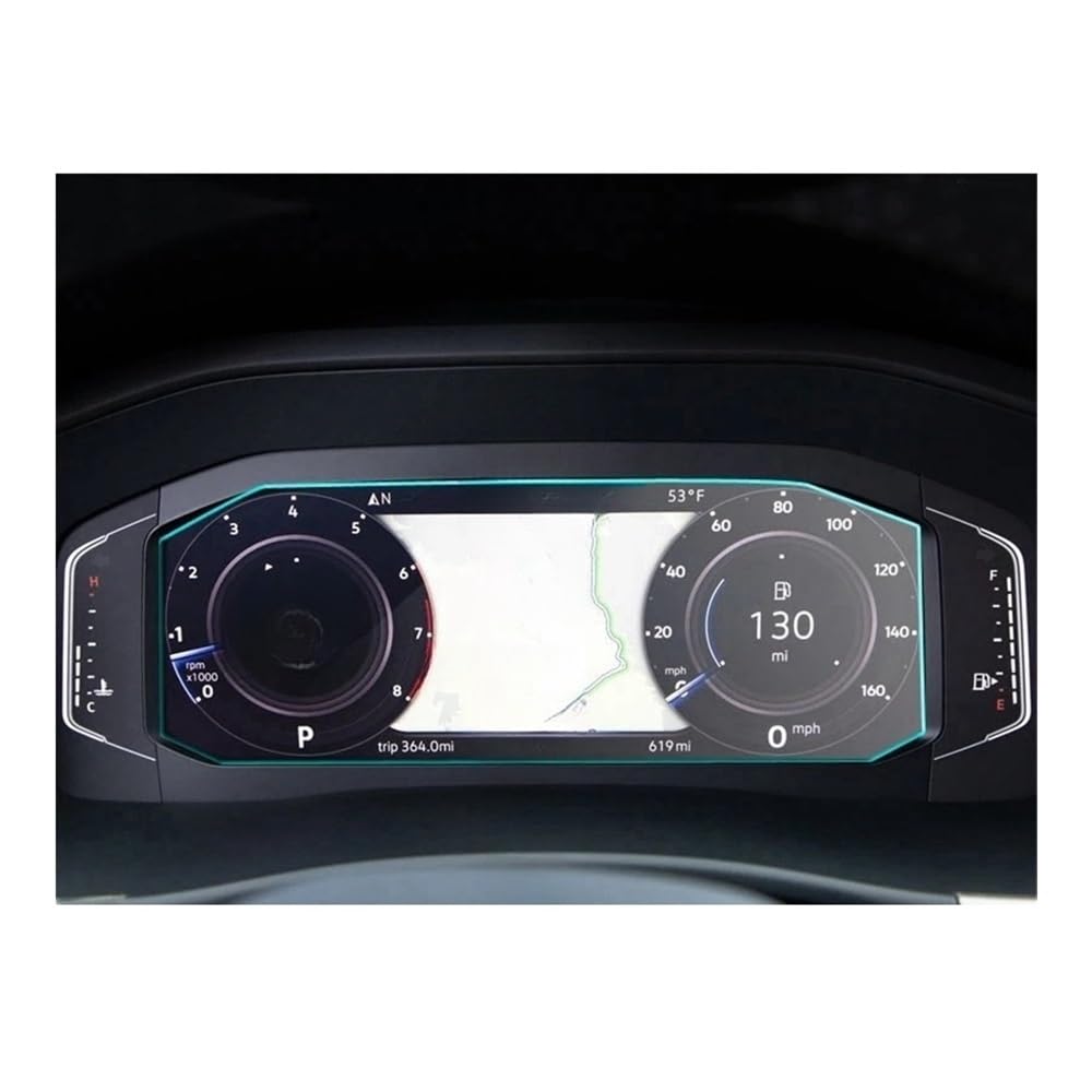 Displayschutzfolie Auto Navi Folie Für Tiguan 2019 2020 2021 Instrument Panel Gehärtetem Glas Screen Protector Dashboard Bildschirm Anti Scratch Film von SXNUCD