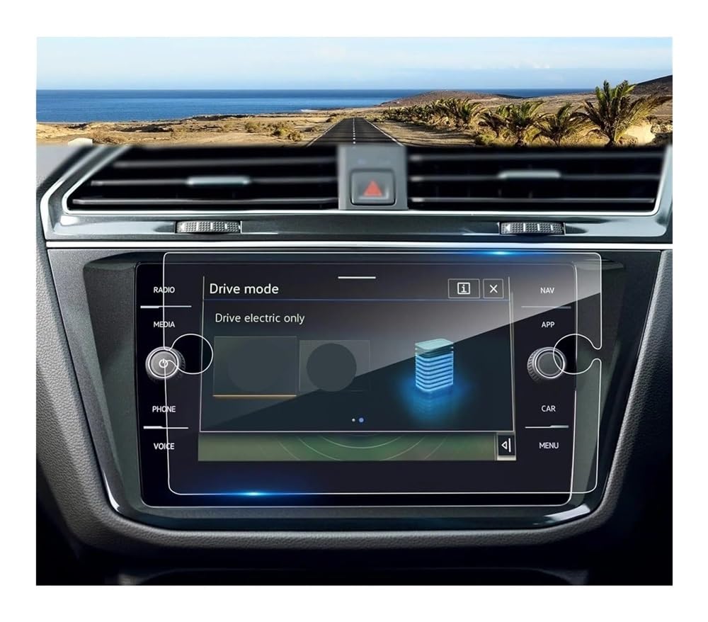 Displayschutzfolie Auto Navi Folie Für Tiguan Für SE SE Für R-Linie 2022 2023 2024 8-Zoll Touch Screen Gehärtetem Glas Schutz Film von SXNUCD