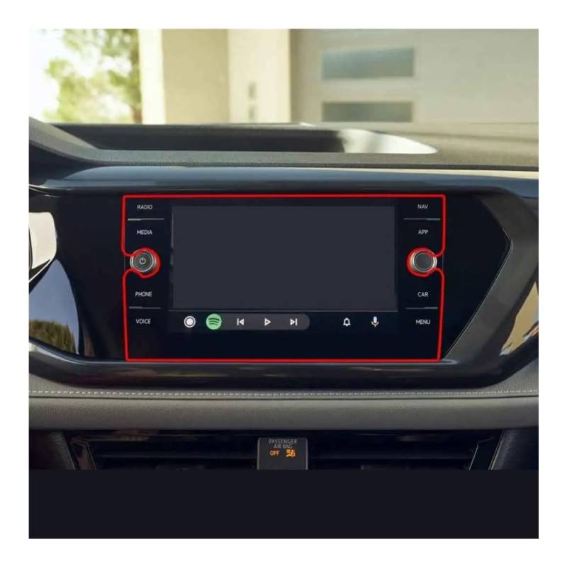 Displayschutzfolie Auto Navi Folie Gehärtetem Glas Screen Protector Film Für Taos Für T-Cross Auto Radio GPS Navigation Innen Zubehör von SXNUCD