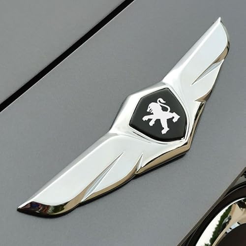 Auto Emblem Logo für Peugeot 107,Logo Abzeichen Aufkleber ABS Wasserdicht Motorhaube Front Frontkennzeichen Kofferraum Lenkrad Logo Aufkleber Emblem Car Styling,C von SXQDL