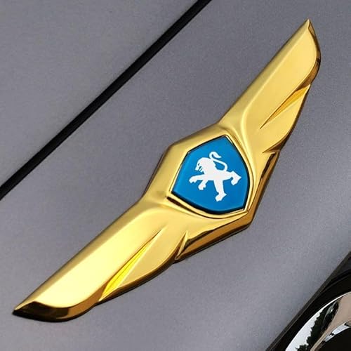 Auto Emblem Logo für Peugeot 107 2008-2014,Logo Abzeichen Aufkleber ABS Wasserdicht Motorhaube Front Frontkennzeichen Kofferraum Lenkrad Logo Aufkleber Emblem Car Styling,B von SXQDL