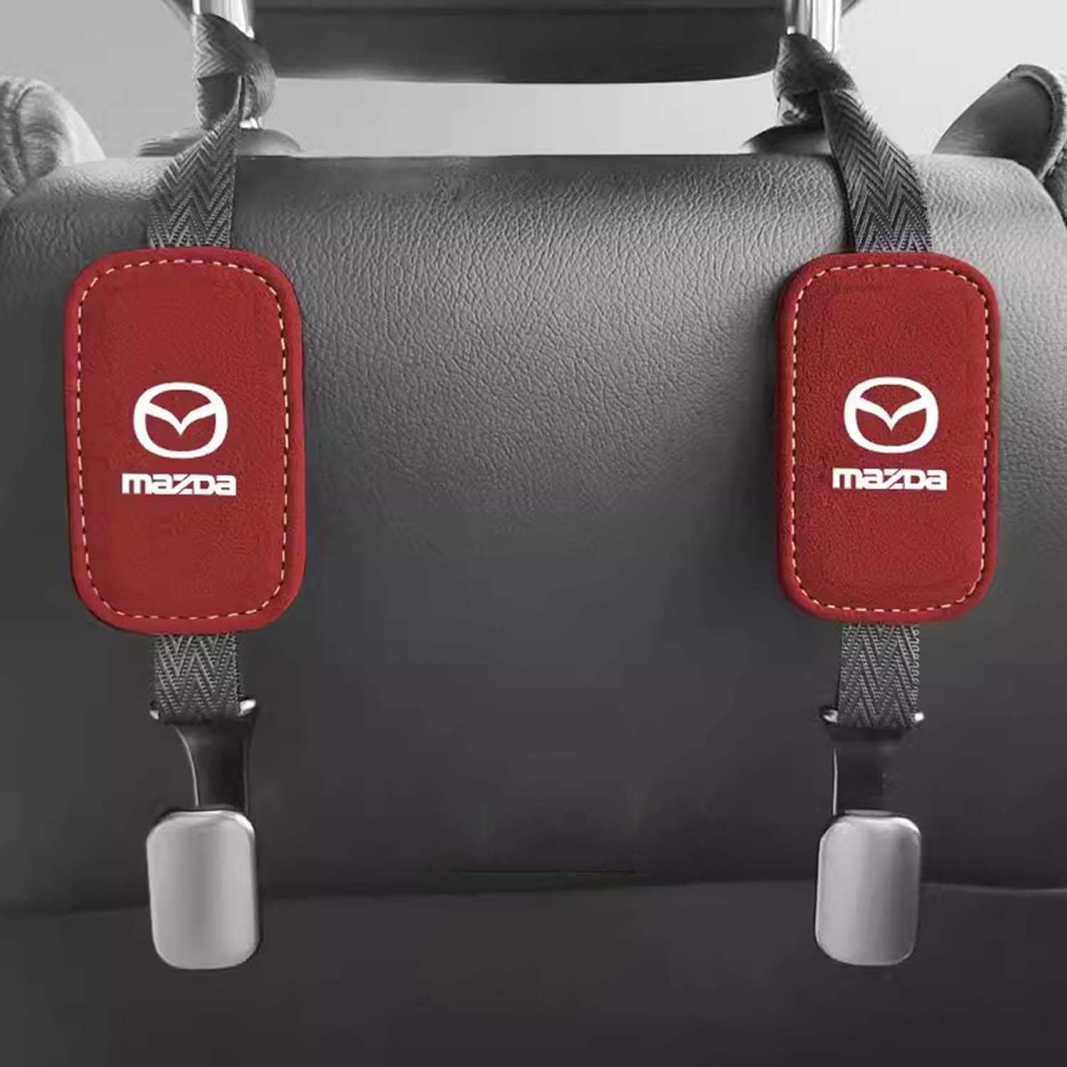 SXSTYSXCLGS 4 Stück Autositz-Kopfstützen-Haken für Mazda 6 Ruiyi CX-4 Artz Onxela CX-5,Auto-Kopfstützen-Haken, Autositz-Haken zum Aufhängen von Kleidung, Geldbörsen, Regenschirmen, Red von SXSTYSXCLGS