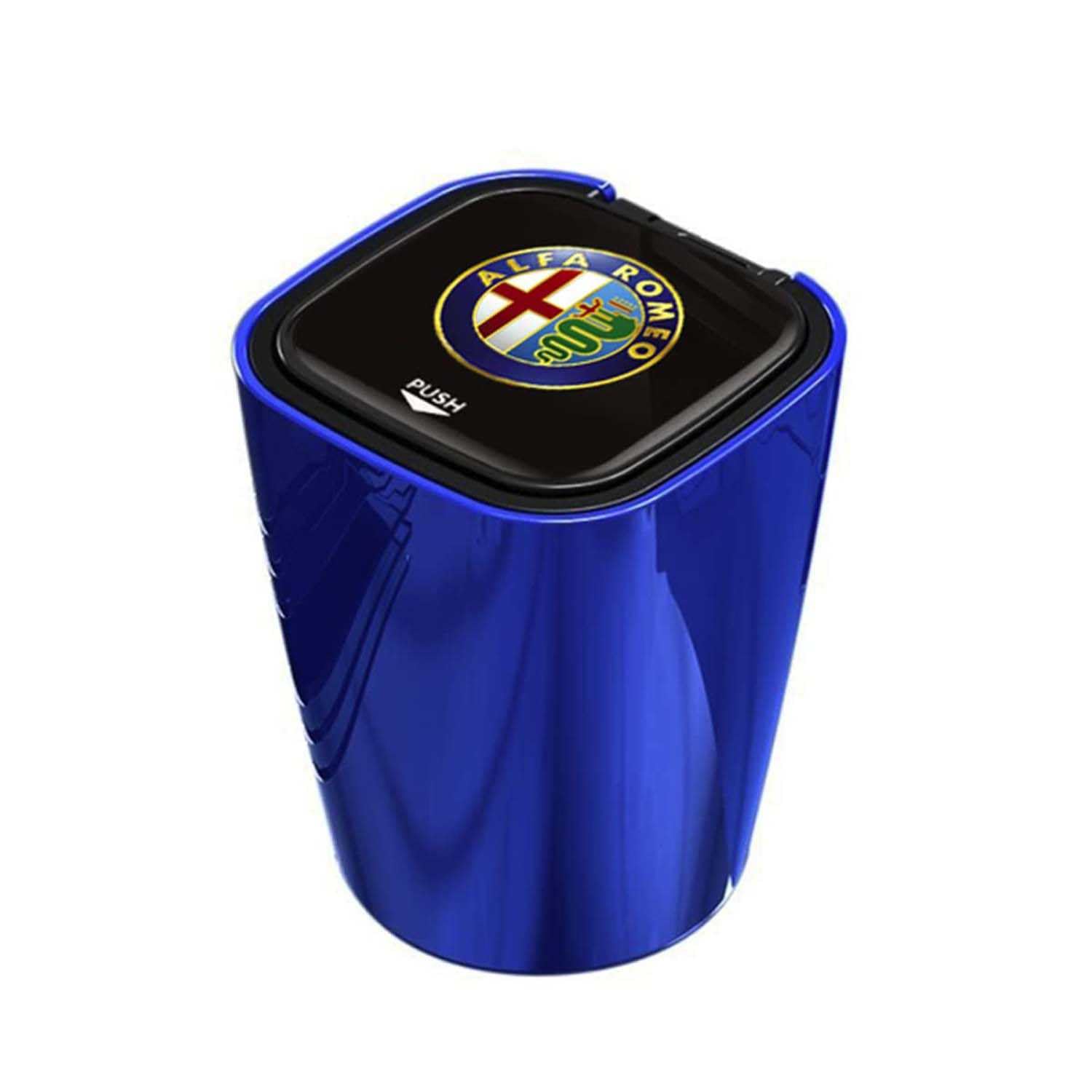 SXSTYSXCLGS Auto Aschenbecher, rauchfreien Aschenbecher mit Deckel für Alfa Romeo 159 147 156 166 Giulietta Giulia Mito Spider,Tragbarer Edelstahl Aschenbecher mit LED Licht, Blue von SXSTYSXCLGS