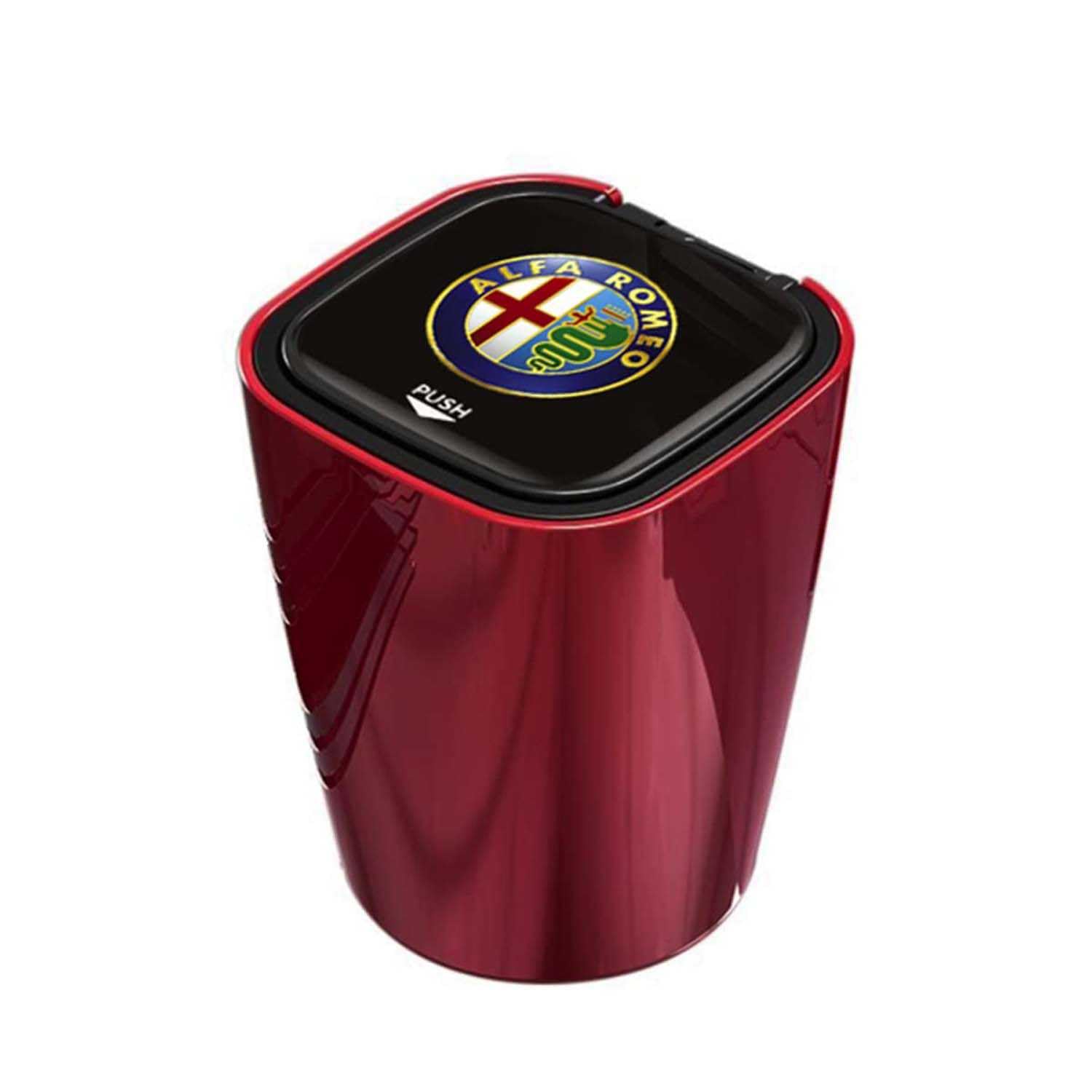 SXSTYSXCLGS Auto Aschenbecher, rauchfreien Aschenbecher mit Deckel für Alfa Romeo 159 147 156 166 Giulietta Giulia Mito Spider,Tragbarer Edelstahl Aschenbecher mit LED Licht, Red von SXSTYSXCLGS