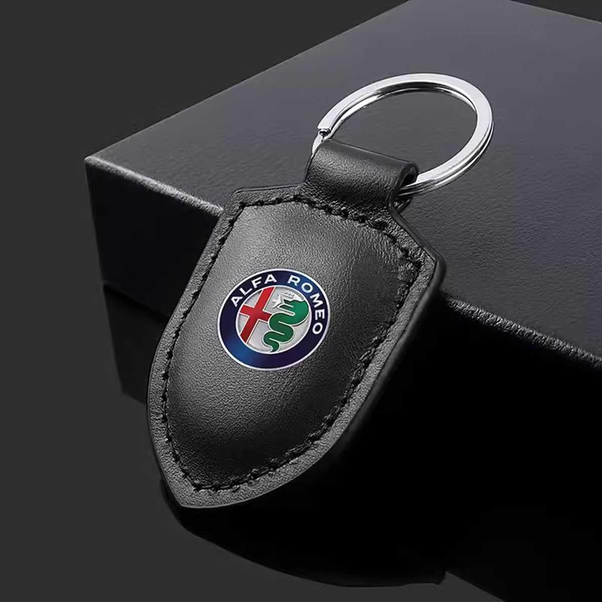 SXSTYSXCLGS Auto Schlüsselanhänger Tasche,Autoschlüsseltasche für Alfa Romeo 159 147 156 166 Mito GT,Tragbares Autoschlüssel Tasche,Autoschlüsselanhänger Schutzhülle, Black von SXSTYSXCLGS