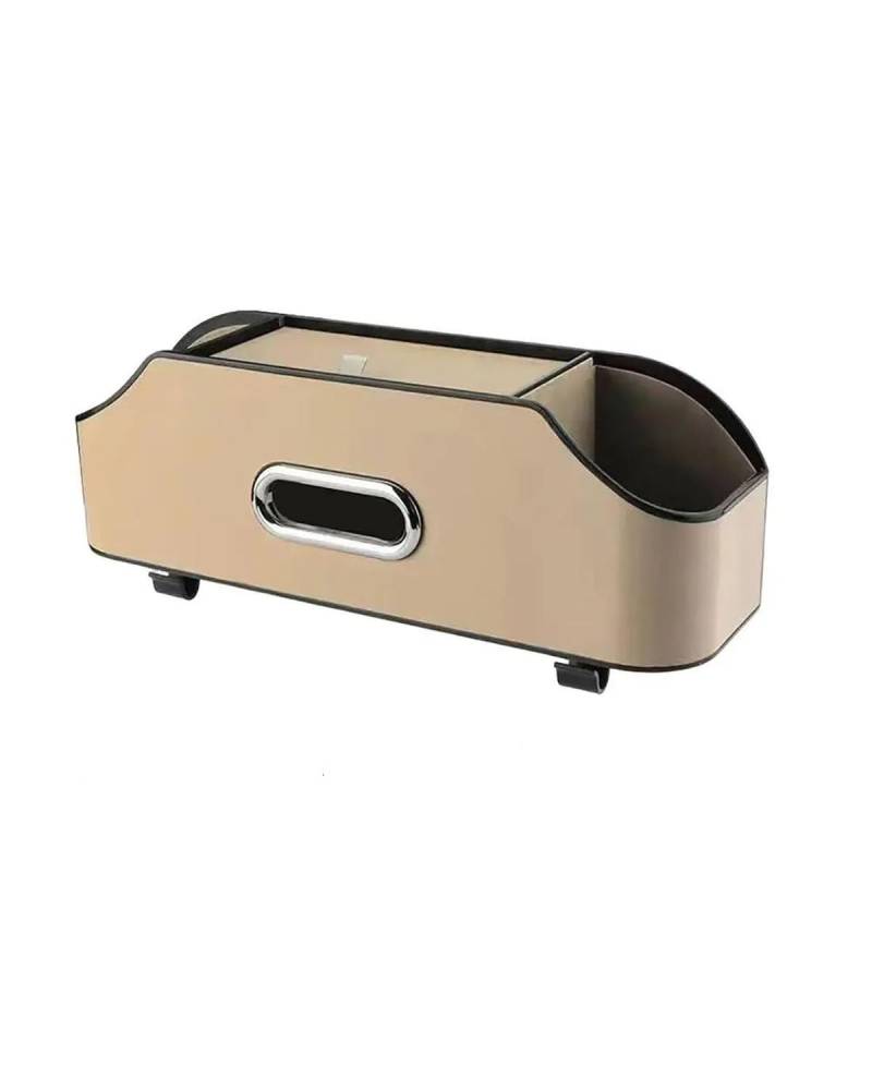 Auto Getränkehalter für Lüftung 3-in-1-Autositz-Rücken-Getränkehalter Aufbewahrungsbox, Taschentuchbox Mit Haken Auto-Rücksitz-Organizer(Beige) von SXXJVES