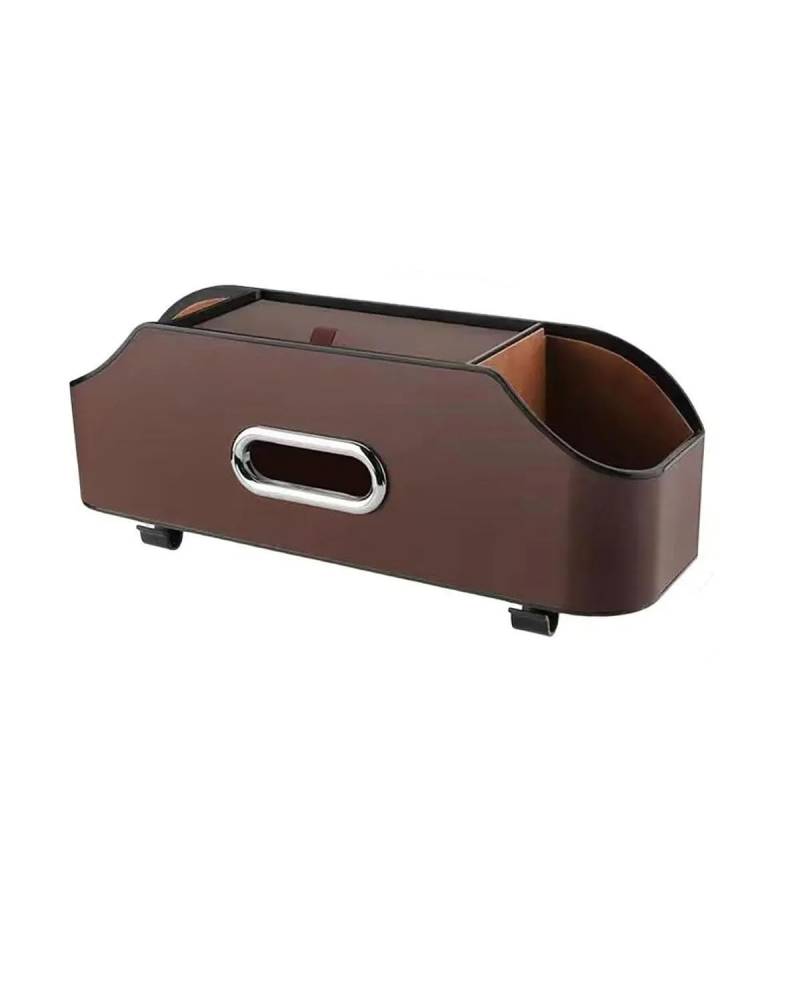 Auto Getränkehalter für Lüftung 3-in-1-Autositz-Rücken-Getränkehalter Aufbewahrungsbox, Taschentuchbox Mit Haken Auto-Rücksitz-Organizer(Brown) von SXXJVES