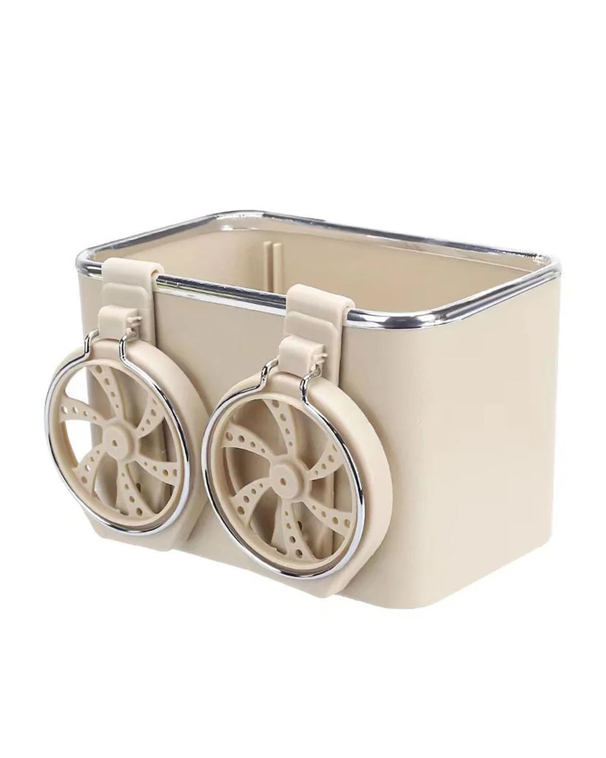 Auto Getränkehalter für Lüftung Auto-Armlehnen-Aufbewahrungsbox, Taschentuchbox, multifunktional, Dual-Auto-Getränkehalter, Auto-Aufbewahrungsbox(Beige) von SXXJVES