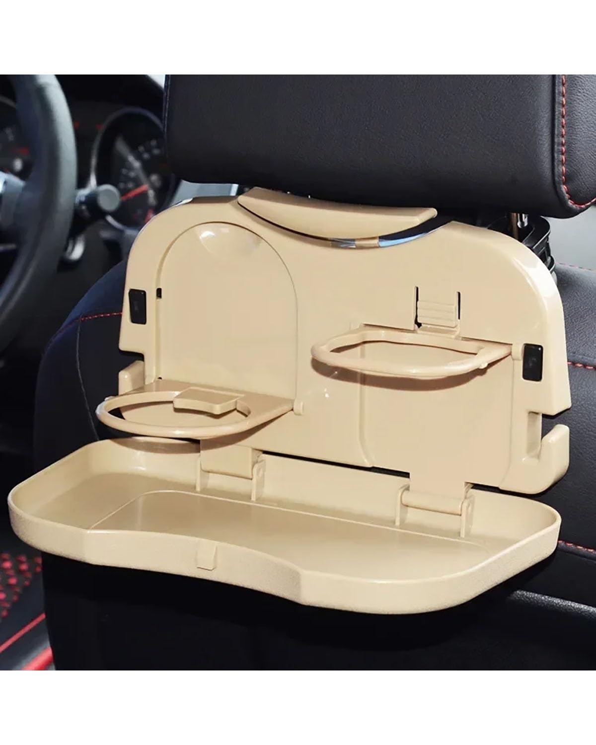 Auto Getränkehalter für Lüftung Klappbarer Auto-Getränkehalter, Auto-Rücksitz, Tisch, Getränke, Essen, Tasse, Tablett, Halter, Ständer, Schreibtisch, Auto-Innenraum(Beige) von SXXJVES