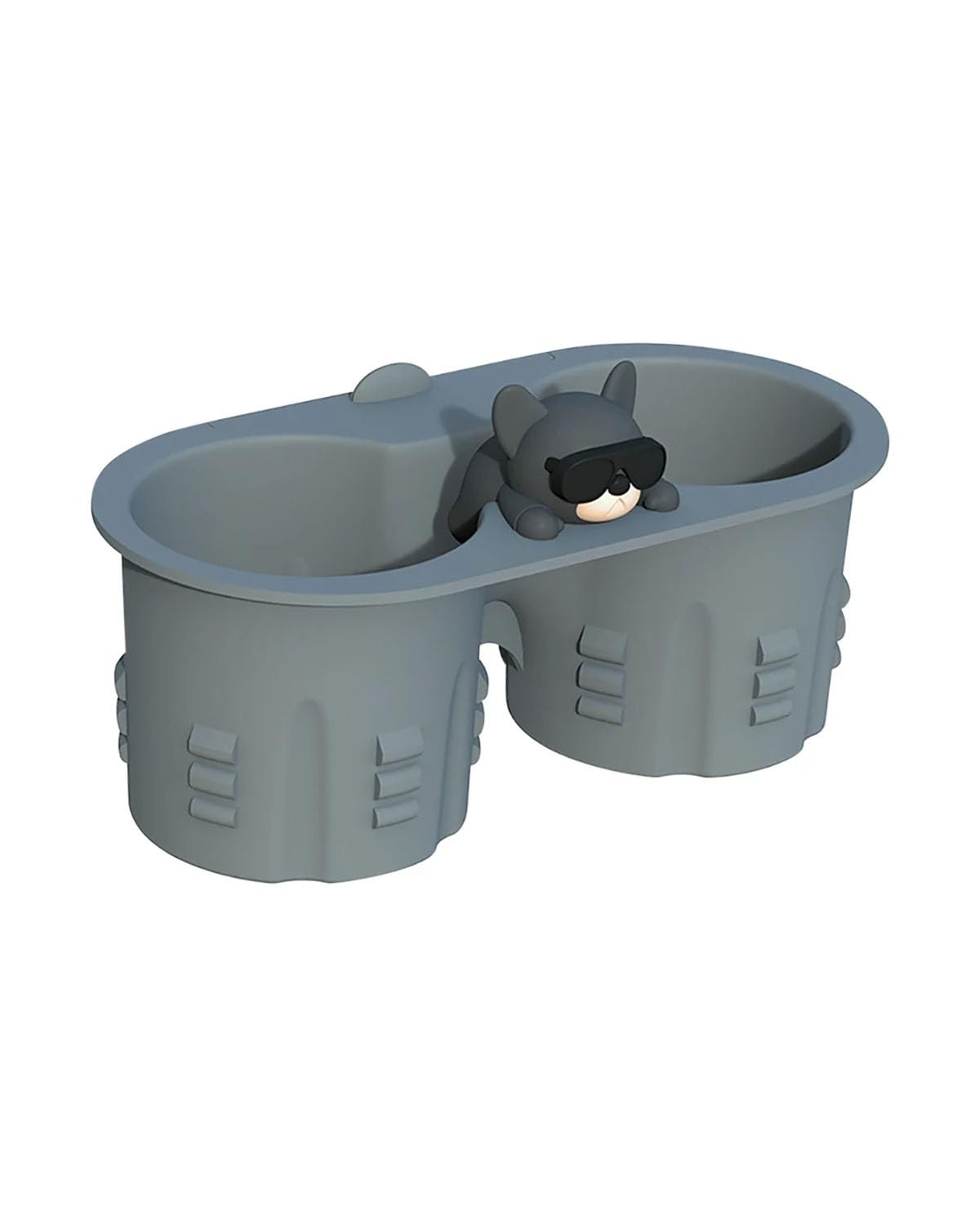 Auto Getränkehalter für Lüftung Nette Auto Wasser Tasse Halter Zubehör Silikon Wasserdicht Untersetzer Doppel Löcher Halter Organizer Für Teslaes Modell 3 Y(Gray) von SXXJVES