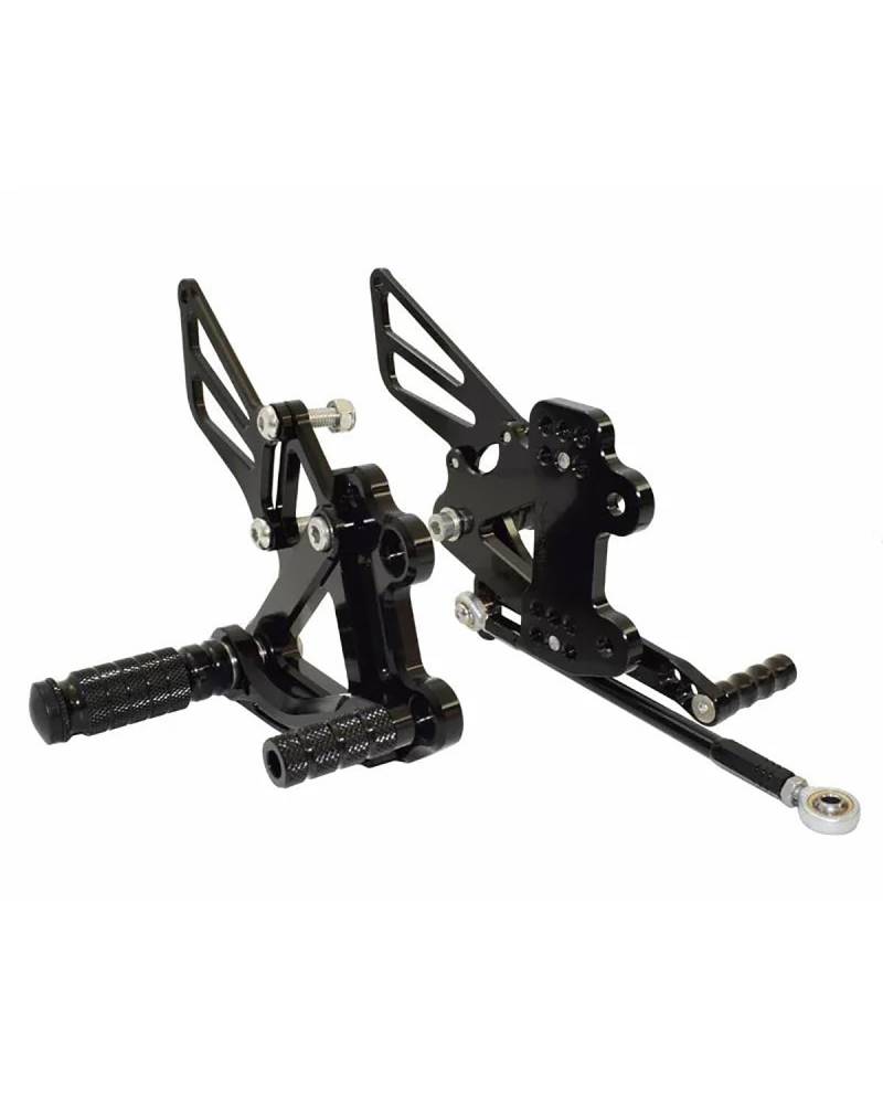 Motorradpedale Für Ninja ZX-6R ZX-9R 1998–2002 ZZR600 2005–2008 QMSTART Racing verstellbare Fußrastenanlage Fahrer Fußstützen Fußstütze Peg Pedal Motorrad-Ruhepedal(Black) von SXXJVES