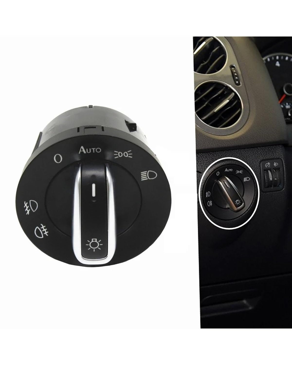 Scheinwerferschalter Auto Für Golf Für Jetta Für Passat CC Ersetzen Chrome Scheinwerfer Nebel Lampe Control Schalter Auto Teile 5ND941431B 3C8941431A Auto Scheinwerferschalter von SXXJVES