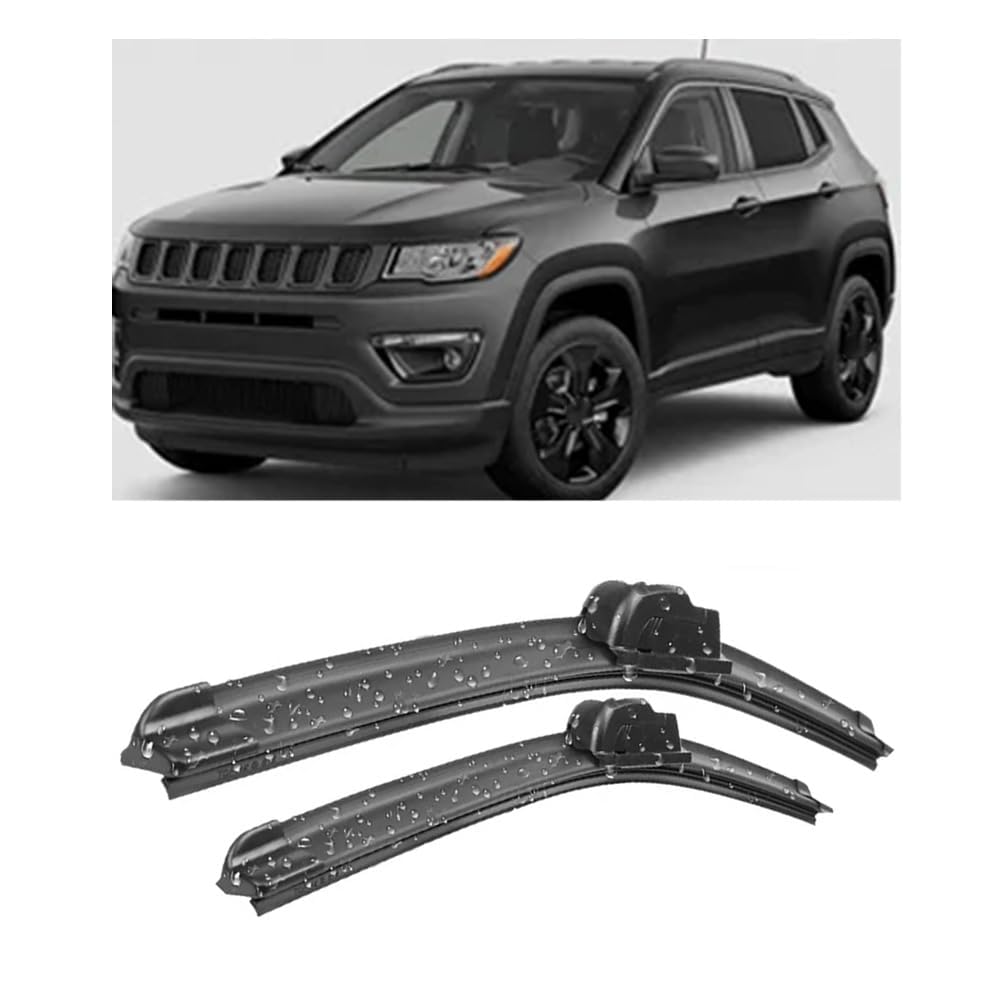 Scheibenwischer für Jeep Compass MP/552 2016-2023 24"+18", Wischerblätter Ersatzwischblätter Wischerblatt Gummi Auto Frontscheibenwischerblatt von SXXTS