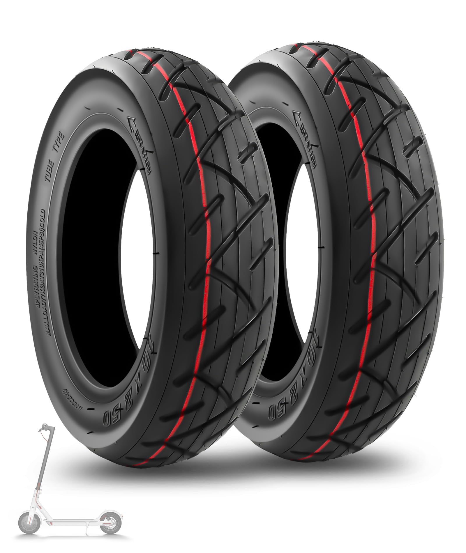 60/70-6.5 Schlauchlose Reifen 10 Zoll Reifen Tubeless für Ninebot Max G30/ G30D 2 / G30E 2 / G30P / G30LP,60/70-6,5 Selbstreparierender Ersatzräder,Ersatzreifen Zubehör für Ninebot Scooter(2 PCS) von SYACHI