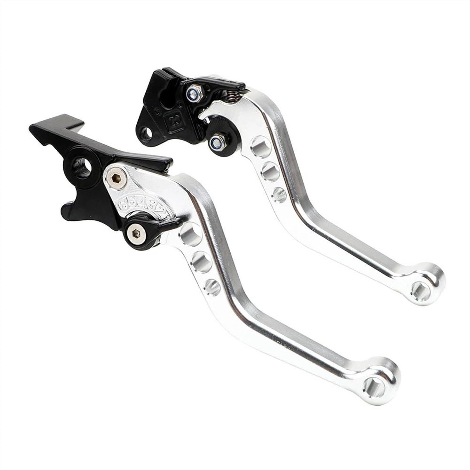 Motorrad Bremsgriff Universal Motorrad Kupplung Bremse Griff Trommel Hebel Fit Für Suzuki Motorrad Zubehör Änderung Legierung CNC(Silver) von SYBLW