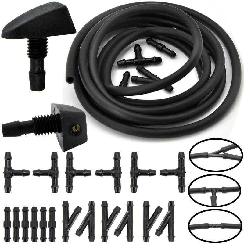 SYBLW Auto Scheibenwischerdüse Kompatibel Mit Lada Wassersprühwaschanlage, 2 M Schlauch, Auto-Scheibenwischer-Wasserdüse, Autowaschanlage(25pcs) von SYBLW