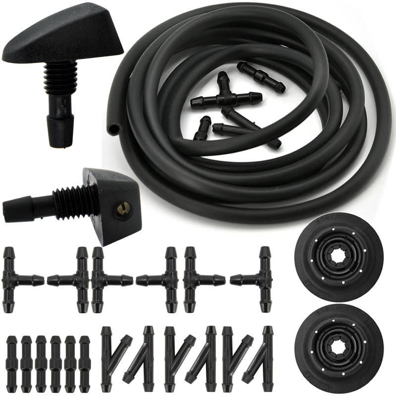 SYBLW Auto Scheibenwischerdüse Kompatibel Mit Lada Wassersprühwaschanlage, 2 M Schlauch, Auto-Scheibenwischer-Wasserdüse, Autowaschanlage(27pcs) von SYBLW