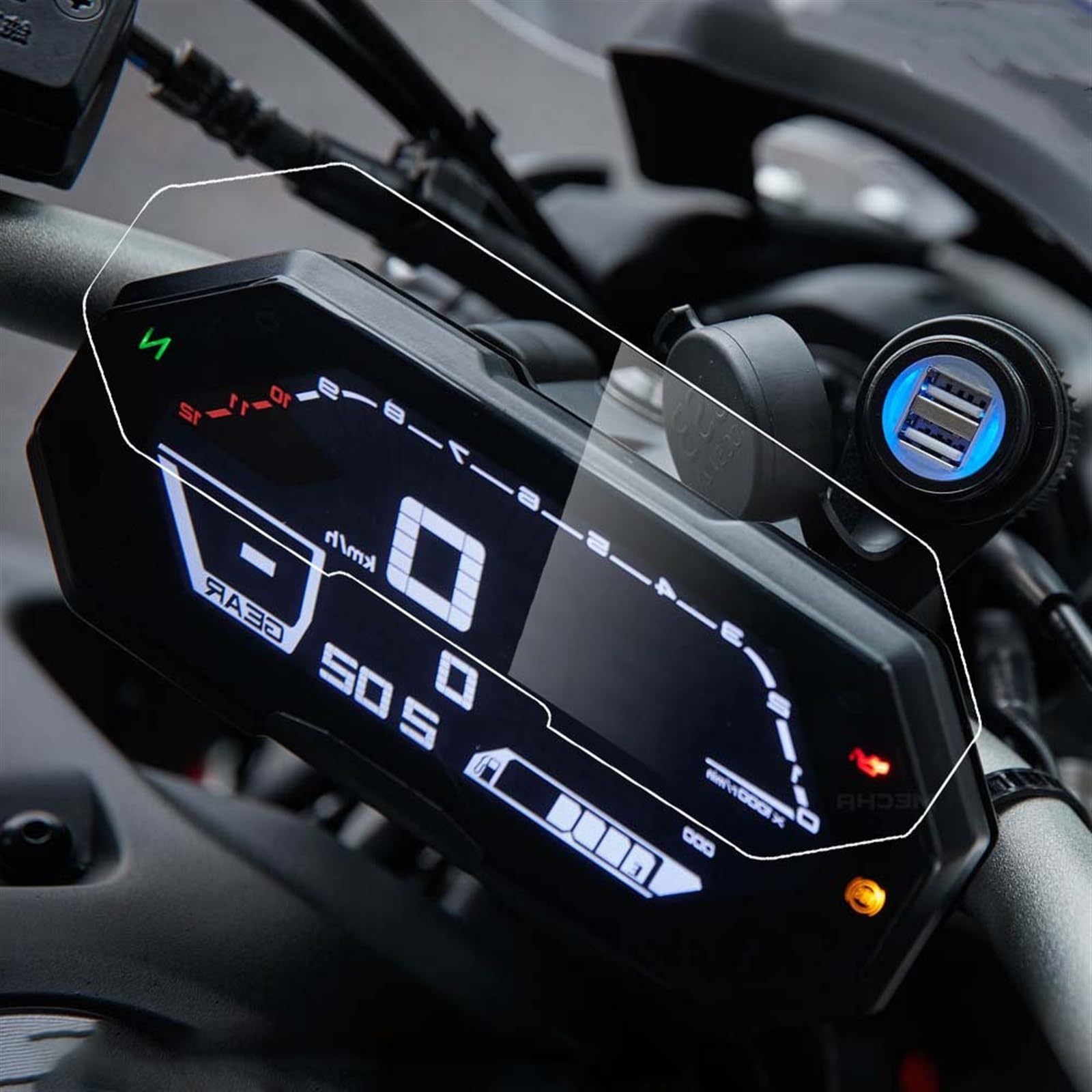 SYBLW Schutzfolie Kompatibel Mit Yamaha Für Mt07 Für FZ07 2021 Motorrad-Cluster-Display-Schutzfolie, Armaturenbrett-Instrumentenfolie, Motorrad-Kilometerzähler-Schutzfolie(X4) von SYBLW