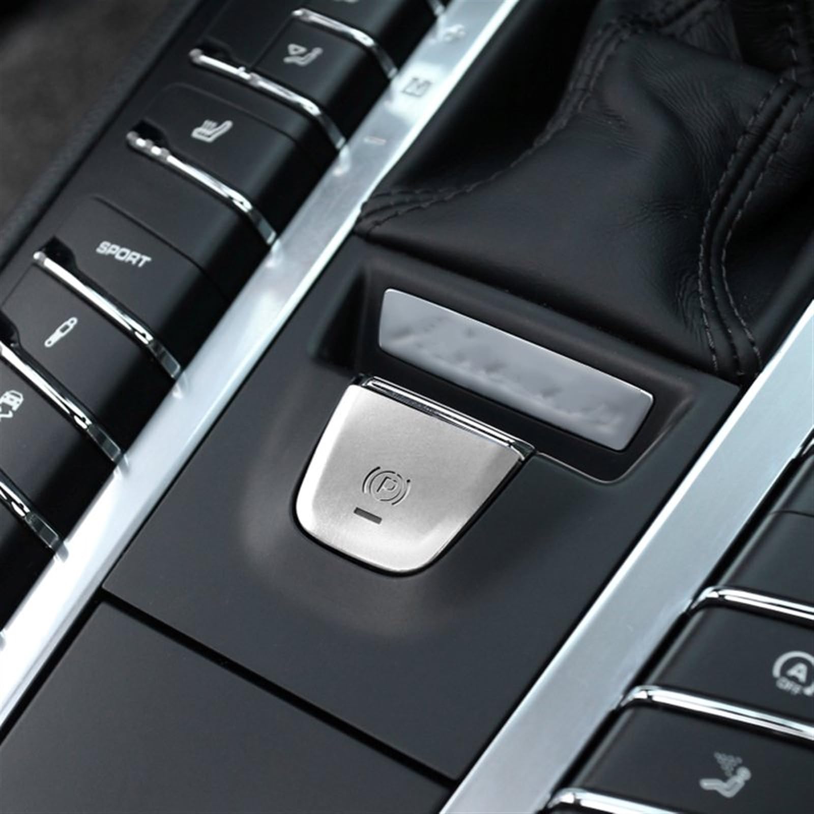 SYBLW Steuerschalter-Knopf Kompatibel Mit Macan 2014–2018 Lhd Automotive Interior Styling Elektronische Handbremsknöpfe Pailletten Dekoration Abdeckung Aufkleber Trim(B) von SYBLW